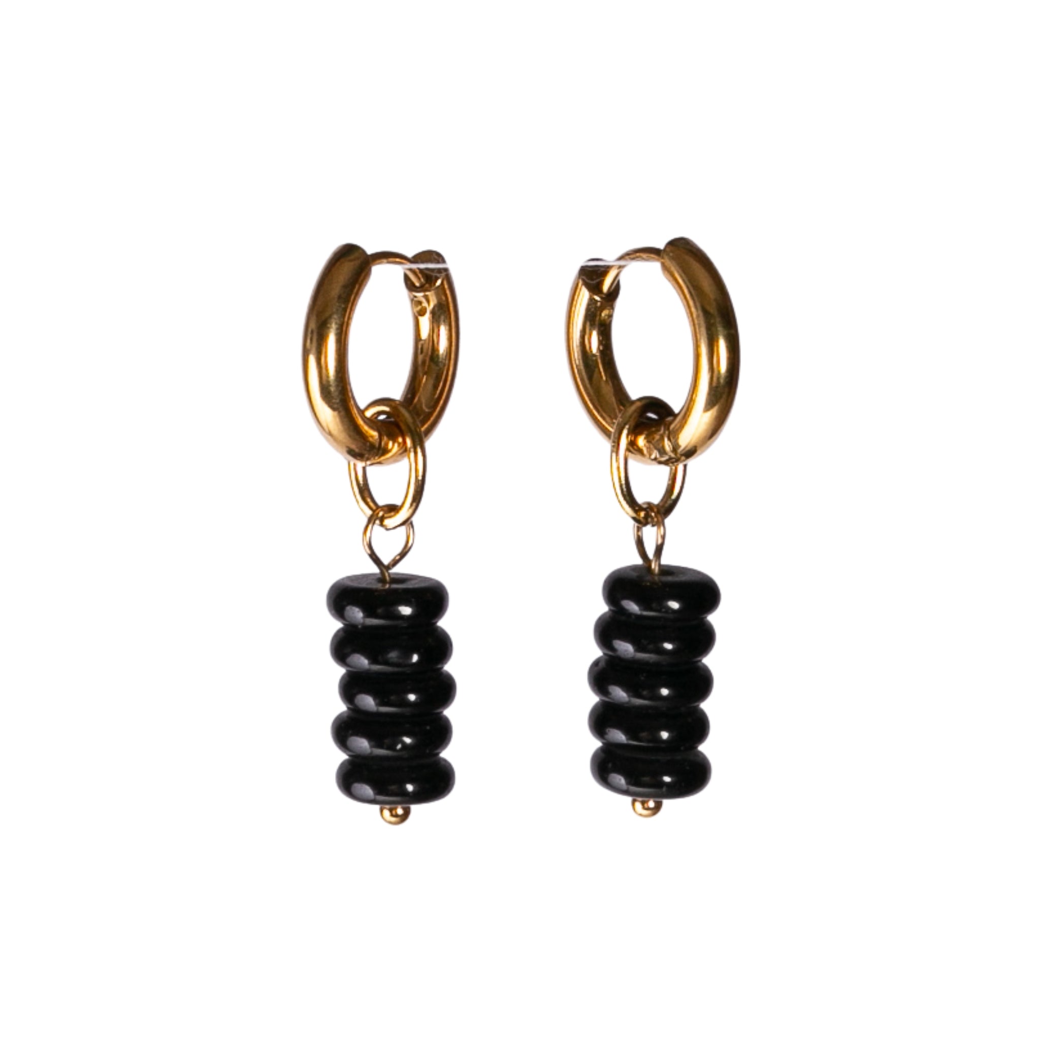 Obsidian Abacus Earrings